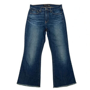 Veronica Beard Sandi Cropped Flare High Rise Jeans in Dark Vintage Wash Size 28